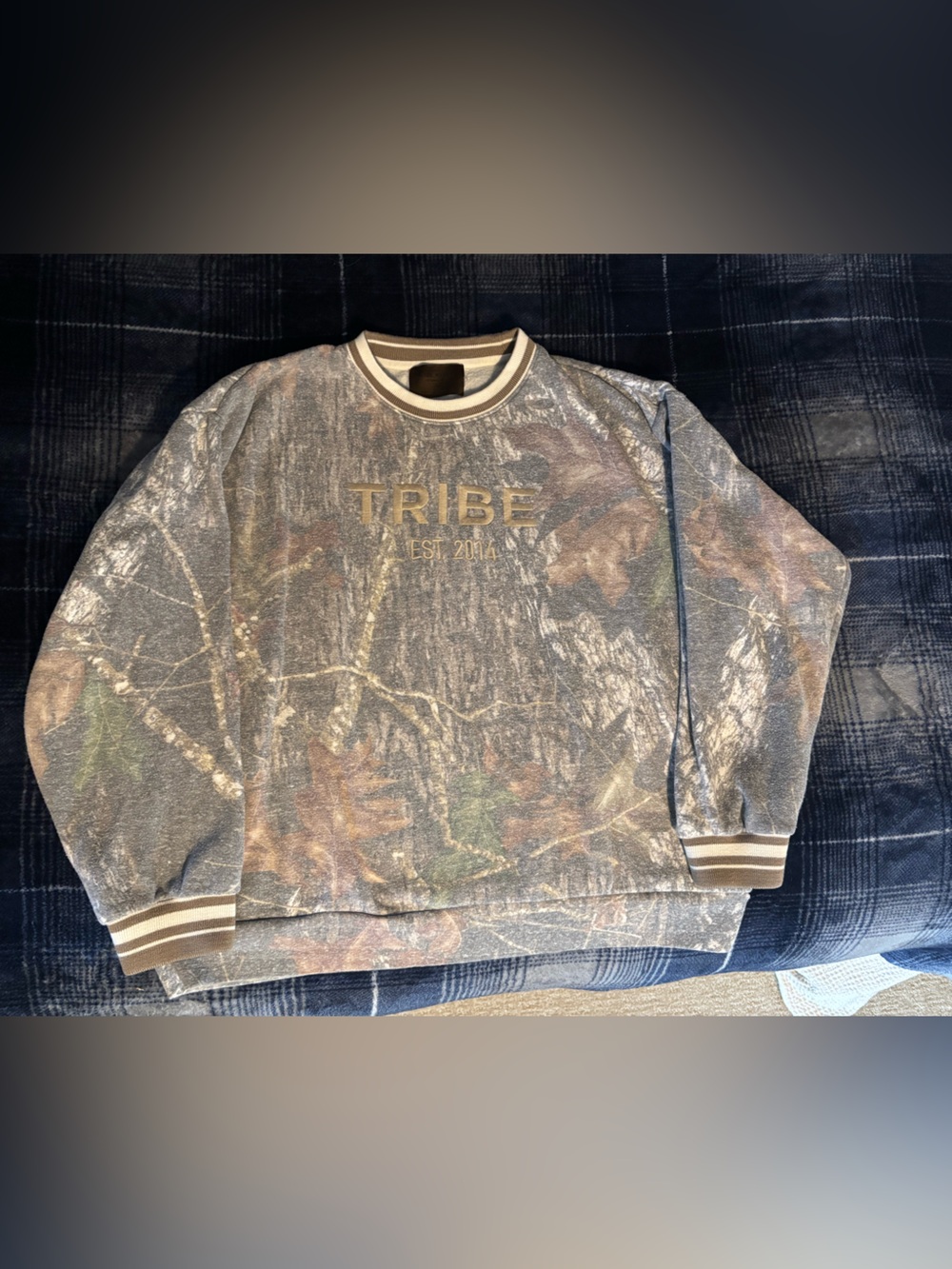 TRIBE Camo Crewneck Sweatshirt - Gray/Brown